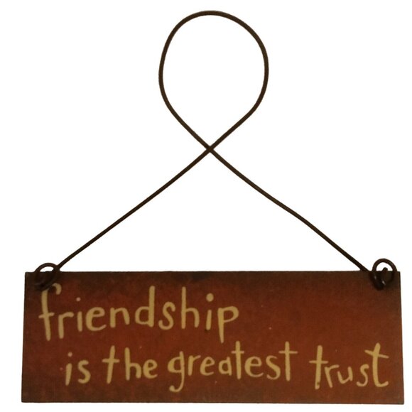 Friends Sign Farmhouse Friendship is The Greatest Trust Rustic Distressed Metal - Picture 4 of 5